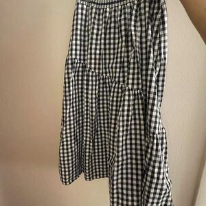 Gingham midi skirt